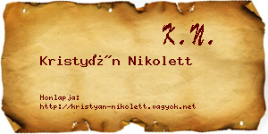 Kristyán Nikolett névjegykártya