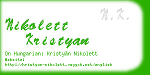 nikolett kristyan business card